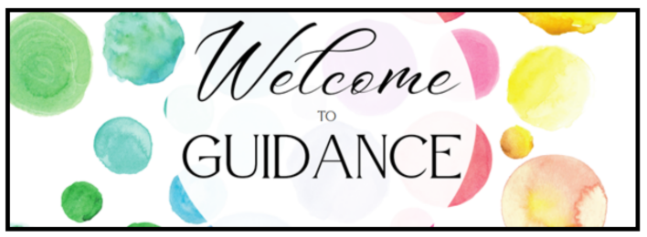 text reads welcome to guidance over background featuring green, pink and yellow circles and semi-circles in various shades
